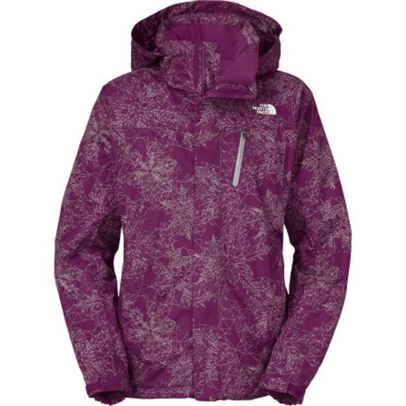 The North Face Snow Cougar Print Jacket Purple Geometric Women’s Large - Picture 1 of 10